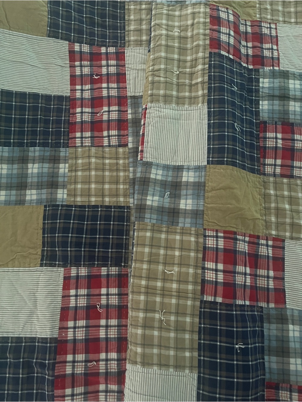 Circo Plaid Patchwork Quilt in Red, Navy, Tan, Cream